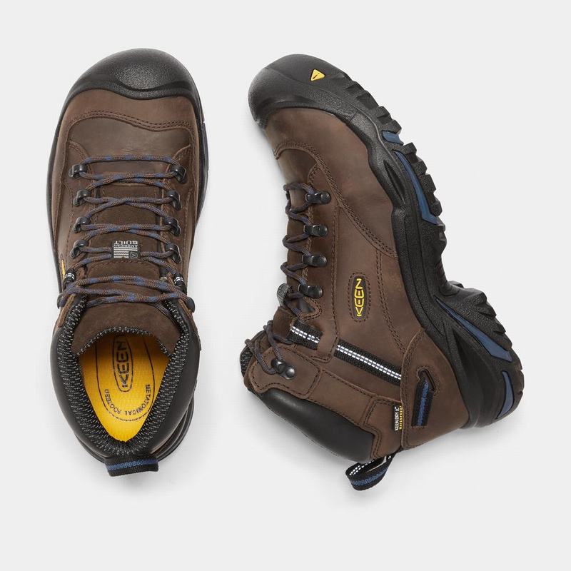 Botas De Trabajo Keen Braddock Al Waterproof Mid Steel Toe Para Hombre Marrom/Negros - Botas Keen Me